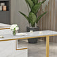 Glam 1/3/5 Pieces Bar Table Set Rectangle Stone Counter Table with High Stools for Kitchen Clearhalo 'Bar Furniture' 'furn' 'furn_home_bar_bar_sets' 'Furniture' 'Home Bars & Bar Sets' 'home_bar_bar_sets' 'Kitchen & Dining Furniture' 1200x1200_30554744-21dd-4641-9a1b-09467542e8b2