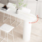 Industrial Stone Indoor Pub Bar Table Iron Double Pedestal Bar Dining Table Fixed Table Clearhalo 'Bar Furniture' 'Bar Tables' 'bar_tables' 'furn' 'furn_bar_tables' 'Furniture' 'furniture_bar_tables' 'Kitchen & Dining Furniture' 1200x1200_3056181e-6eca-4227-a558-b4ac0f33acd6
