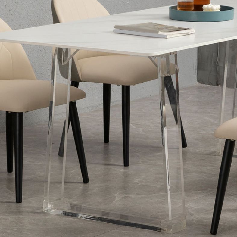 Modern Rectangle Acrylic Dining Table Set 1/2/5 Pieces Dining Set for Home Use Clearhalo 'Dining Room Sets' 'Dining Tables & Seating' 'dining_room_set' 'furn' 'furn_dining_room_set' 'Furniture' 'Kitchen & Dining Furniture' 1200x1200_30564d4a-d461-49f4-ac86-5ba83fdfaa22