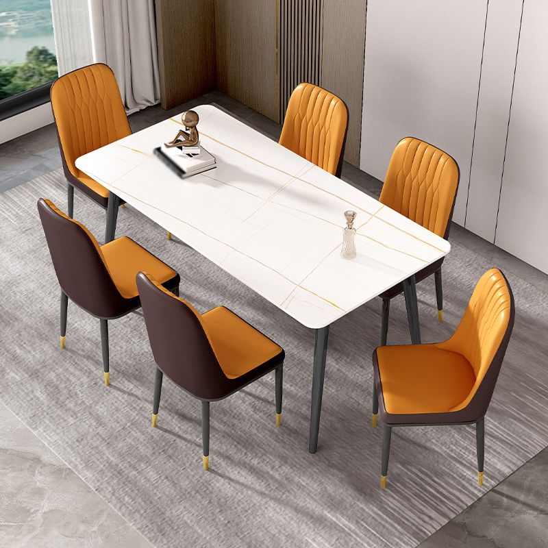 Contemporary 1/4/5/7 Pieces Dining Table and Chairs Rectangle Dining Table Set Clearhalo 'Dining Room Sets' 'Dining Tables & Seating' 'dining_room_set' 'furn' 'furn_dining_room_set' 'Furniture' 'furniture_dining_room_set' 'Kitchen & Dining Furniture' 'kitchen&dining_furn' 'kitchen' 1200x1200_30570873-f67a-4466-93bd-13ea4b1243a5