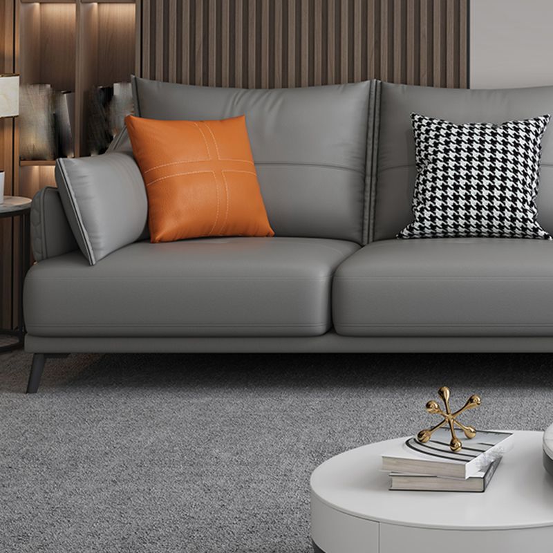 131.88" L x 66.92" W x 33.46" H Genuine Leather Sofa Pillow Top Arm Sectional Clearhalo 'furn' 'furn_sectionals' 'Furniture' 'furniture_sectionals' 'Living Room Furniture' 'Sectionals' 1200x1200_30596df6-e5f1-42ee-a17f-38569ebb3476