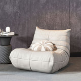 Modern Accent Chair Real Aniline Leather/Faux Leather Chair With Fixed Back