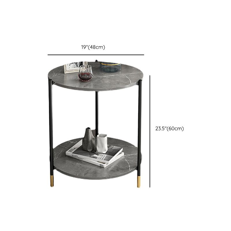 Modern Slate and Metal Single Coffee Table Frame Round Glam Coffee Table Clearhalo 'Coffee & Accent Tables' 'Coffee Tables' 'coffee_tables' 'furn' 'furn_coffee_tables' 'Furniture' 'Living Room Furniture' 1200x1200_305baa40-5a65-463d-802b-3d863ecc6d62