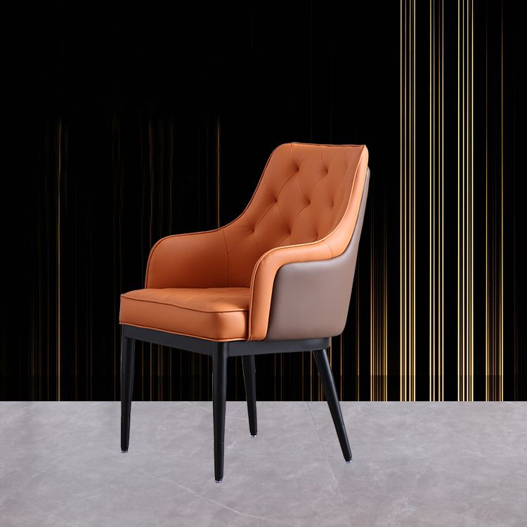 Contemporary Dining Chair Arm Dining Chair with Metal Legs for Kitchen Clearhalo 'Dining Chairs' 'Dining Tables & Seating' 'dining_chair' 'furn' 'furn_dining_chair' 'Furniture' 'Kitchen & Dining Furniture' 1200x1200_305be0d8-d4bd-4330-8325-261b67678874