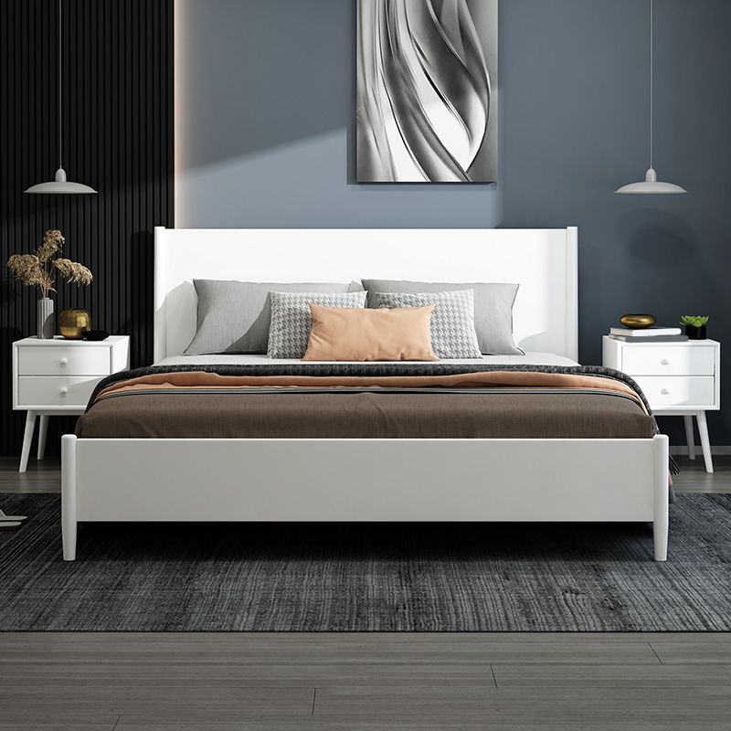 Scandinavian Wooden Panel Standard Bed with Rectangular Headboard Clearhalo 'Bedroom Furniture' 'Beds' 'furn' 'furn_beds' 'Furniture' 1200x1200_305c24f7-0822-4c89-ae91-b1651fde2fde