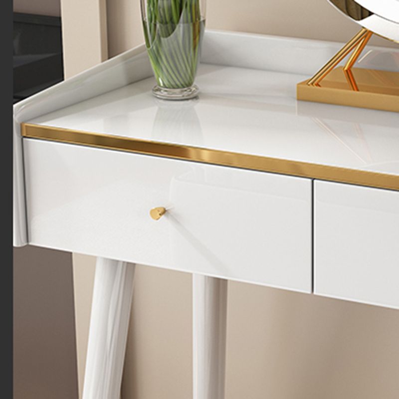 Tabella di vanità per trucco da 31,5 "W imposta in bianco con 2 cassetti