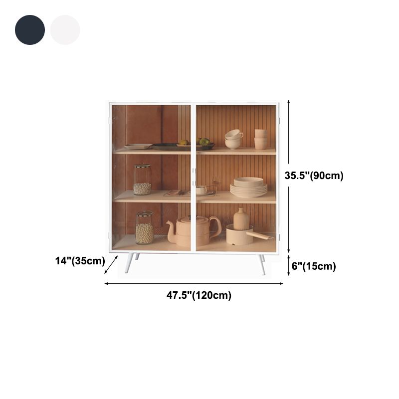 2 Glass Doors Buffet Server 42-inch Height Modern Kitchen Server for Dining Room Clearhalo 'buffet_sideboard' 'Buffets & Sideboards' 'furn' 'furn_buffet_sideboard' 'Furniture' 'furniture_buffet_sideboard' 'Kitchen & Dining Furniture' 1200x1200_305c8a64-4508-43b7-b4f4-16dec9e7463e