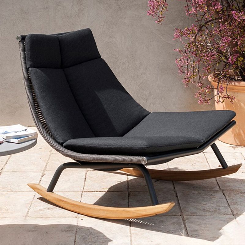 Traditional Rocking Chair Teak Frame Wing Chair Back Indoor Rocking ...