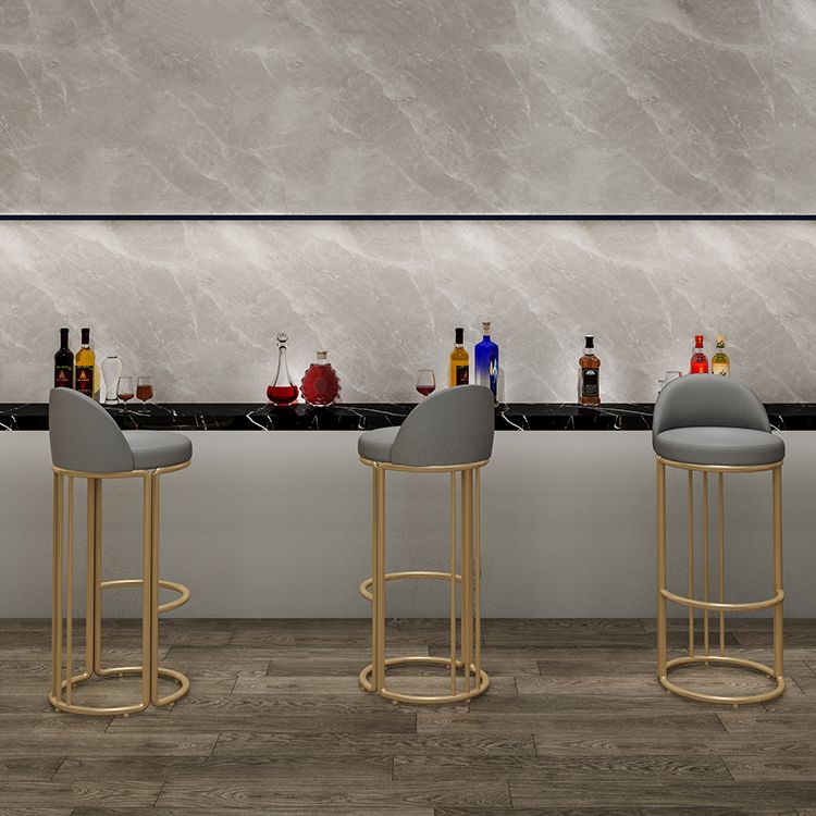 Glam Armless Backrest Counter Stool Iron Restaurant Bar Stool with Cushion and Pedal Clearhalo 'Bar Furniture' 'Bar Stools' 'bar_stools' 'furn' 'furn_bar_stools' 'Furniture' 'Kitchen & Dining Furniture' 1200x1200_305f09ff-884e-4786-ba14-652f1062f283