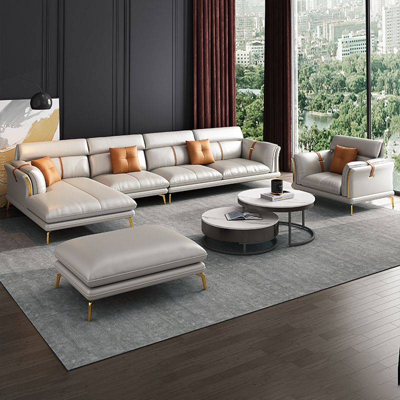 35.43 "Hoog uitlopende arm sectionele lederen sectionele lederen sectioneel met 3 kussens