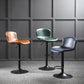 Modern Backrest Rotatable Counter Stool Iron Bar Stool with Cushion and Pedal