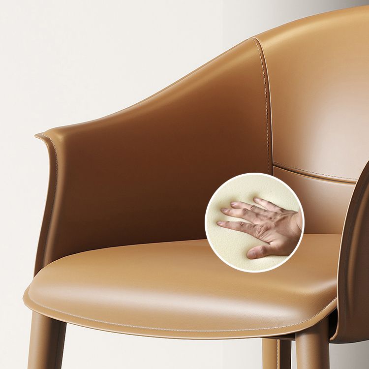 Contemporary Metal Dining Room Chair Leather Dining Chairs for Home Use Clearhalo 'Dining Chairs' 'Dining Tables & Seating' 'dining_chair' 'furn' 'furn_dining_chair' 'Furniture' 'Kitchen & Dining Furniture' 1200x1200_30604152-02a5-4696-902c-1977fa734191