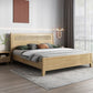 Rectangular Natural Standard Bed Solid Wood and Rattan Panel Bed Rubberwood Clearhalo 'Bedroom Furniture' 'Beds' 'furn' 'furn_beds' 'Furniture' 1200x1200_3060d661-b284-4c4d-8e0e-f4b236384105