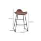 Industrial Faux Leather Bar Stools Metal Barstool in Black and Brown