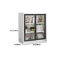 14.9" Wide Whit Bookcase Modern Stainless Steel and Glass Book Shelf With Doors