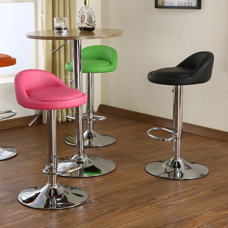 Modern Liftable Backrest Counter Stool Steel Household Bar Stool with Cushion and Pedal Clearhalo 'Bar Furniture' 'Bar Stools' 'bar_stools' 'furn' 'furn_bar_stools' 'furniture_bar_stools' 'Kitchen & Dining Furniture' 'kitchen&dining_furn' 'kitchen' 'kitchen_furn' Furniture' 1200x1200_3061e551-d5a5-4a60-aef7-ab63bc88c8ce