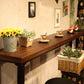 Dark Brown Modern Style Bar Table Solid Wood and Iron Coffee Shop Bar Table Clearhalo 'Bar Furniture' 'Bar Tables' 'bar_tables' 'furn' 'furn_bar_tables' 'Furniture' 'furniture_bar_tables' 'Kitchen & Dining Furniture' 1200x1200_3061f103-4cd6-48b7-850f-ddc1bfae98fa