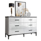 White Marble Buffet/Console Living Room Modern Sideboard Table with Drawers Clearhalo 'buffet_sideboard' 'Buffets & Sideboards' 'furn' 'furn_buffet_sideboard' 'Furniture' 'Kitchen & Dining Furniture' 1200x1200_3062bbb3-4933-4673-9ab2-84bdc72fdabe