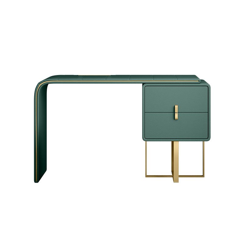 Green Make-up Vanity with 2 Storage Drawers 20.47" Wide Faux Leather Dresser Clearhalo 'Bedroom Furniture' 'furn' 'furn_makeup_vanities' 'Furniture' 'Makeup Vanities' 'makeup_vanities' 1200x1200_30635a1f-0e90-428d-beb2-a93ad7fdd271