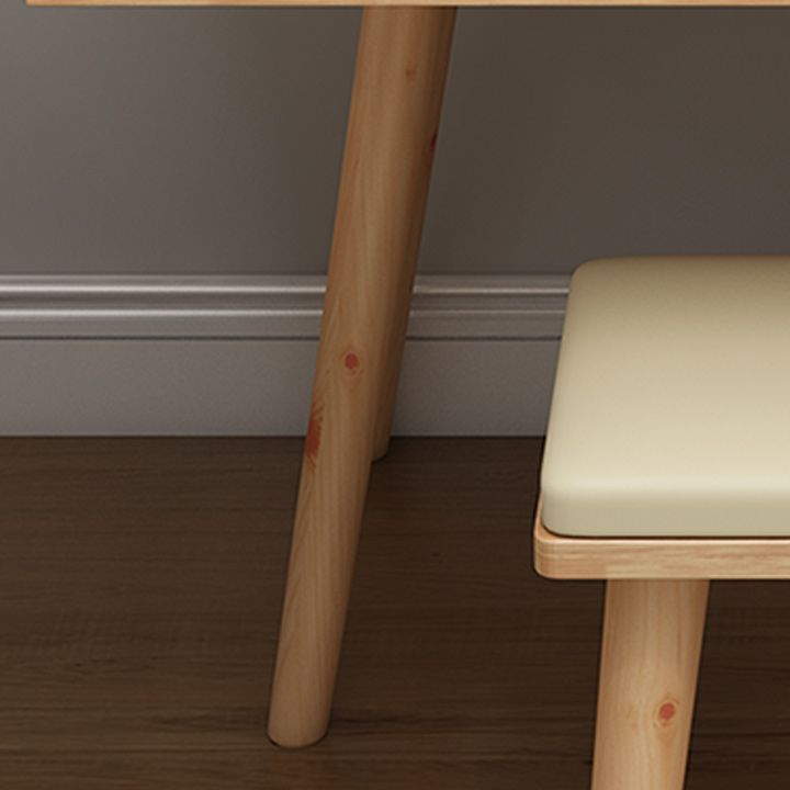 Tocador escandinavo con espejo y cajón de madera sólida