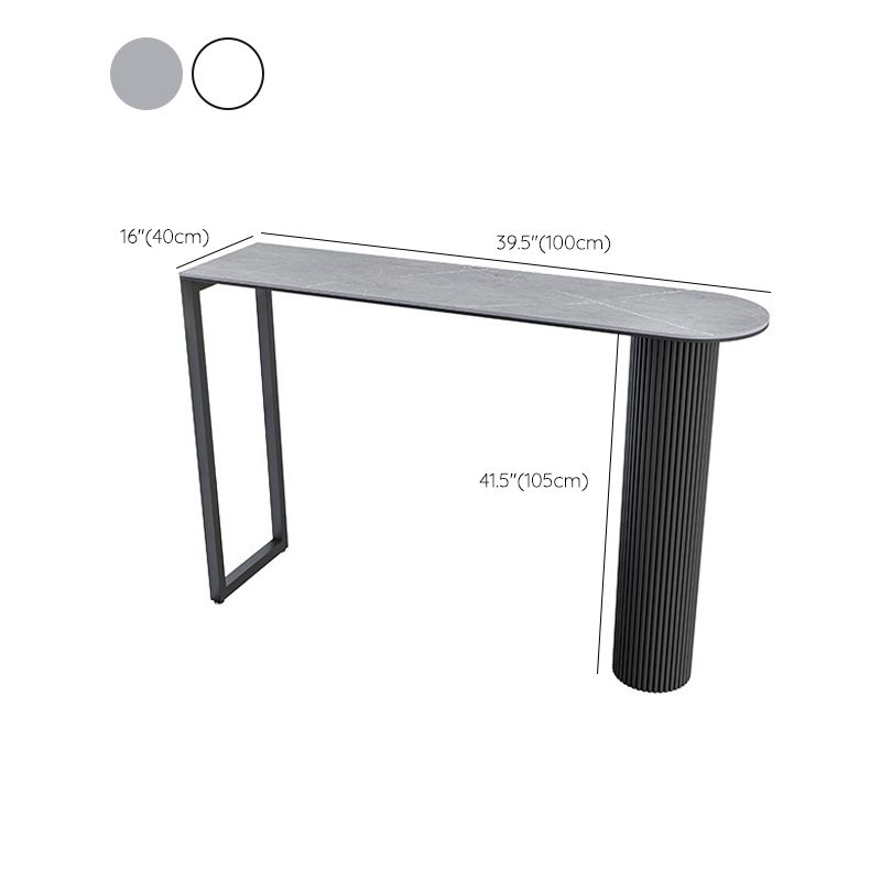 Mesa de bar de piedra sinterizada moderna, mesa de comedor con base metálica para cocina y sala de estar