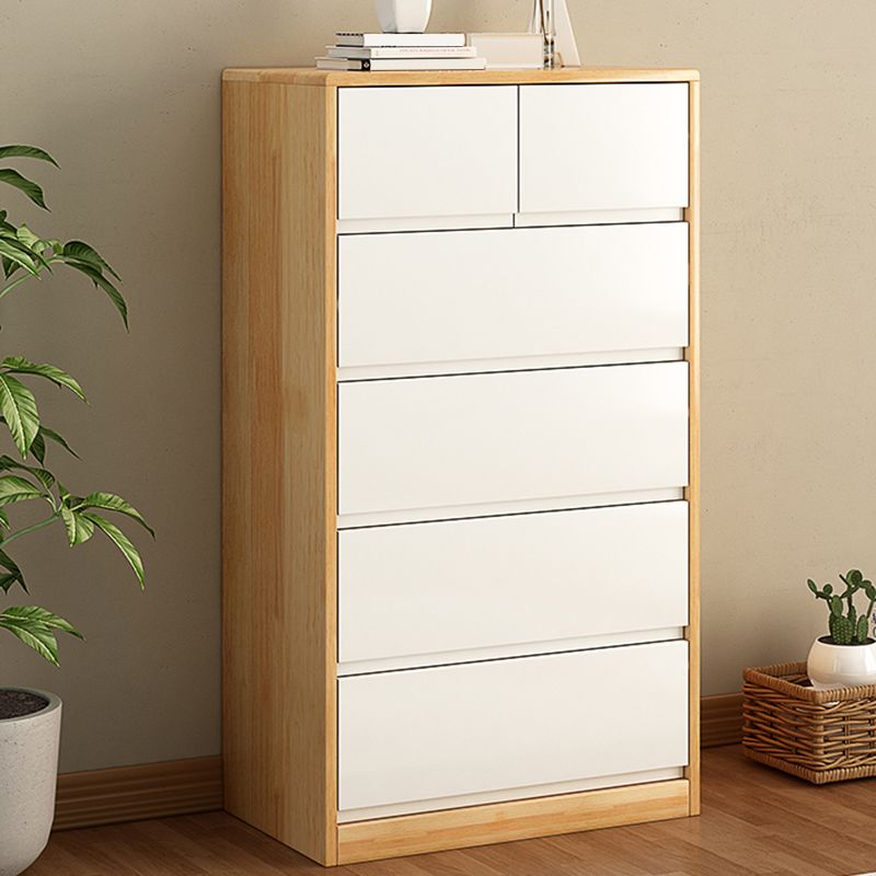 Rubberwood -Akzentkiste mit Schubladen 23,62 "lange zeitgenössische Brust