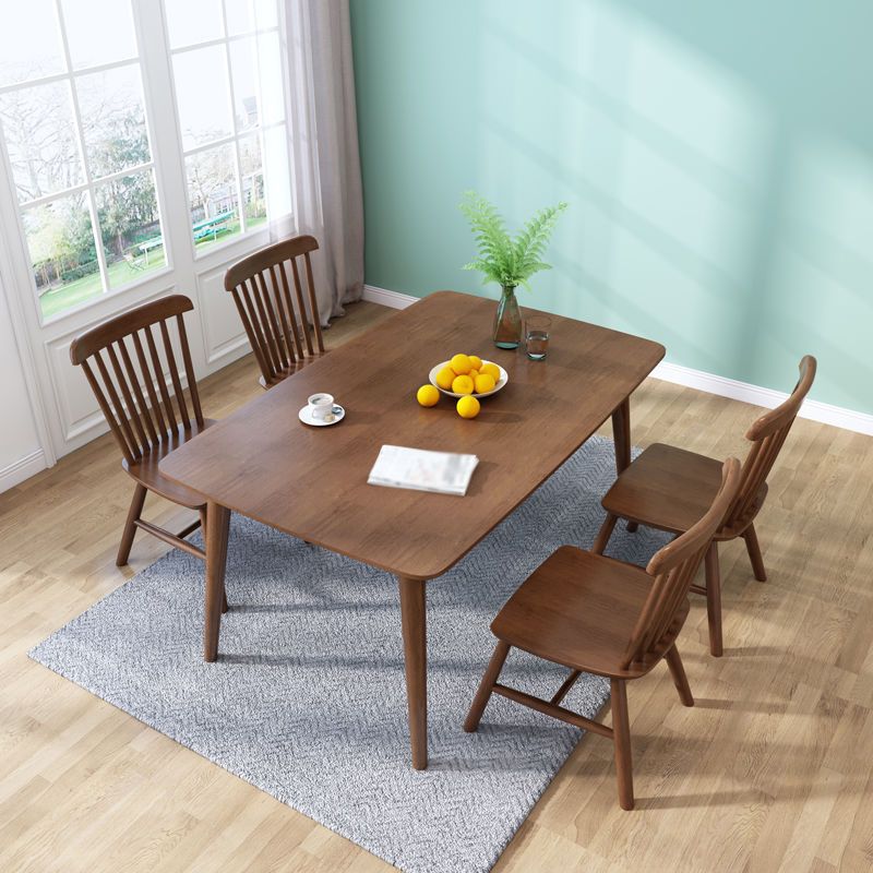 Contemporary Rectangle Solid Wood Table Standard Height Table Dining Table with 4 Legs Clearhalo ' dining_table' 'Dining Tables & Seating' 'Dining Tables' 'furn' 'furn_dining_table' 'Furniture' 'furniture_dining_table' 'Kitchen & Dining Furniture' 'kitchen&dining_furn' 'kitchen' 'kitchen_dining_table' 1200x1200_3065ada8-ee84-4169-9557-9021eafa1575