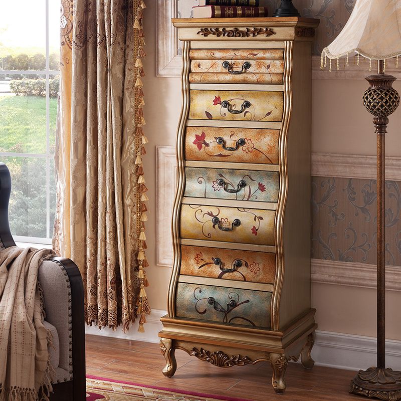 Industrial Side Cabinet in Solid Wood with 7 Drawers Bracket Legs Accent Chest Clearhalo 'Cabinets & Chests' 'cabinets_chests' 'furn' 'furn_cabinets_chests' 'Furniture' 'Living Room Furniture' 1200x1200_30686945-767d-4f33-a6b7-bb6326493656