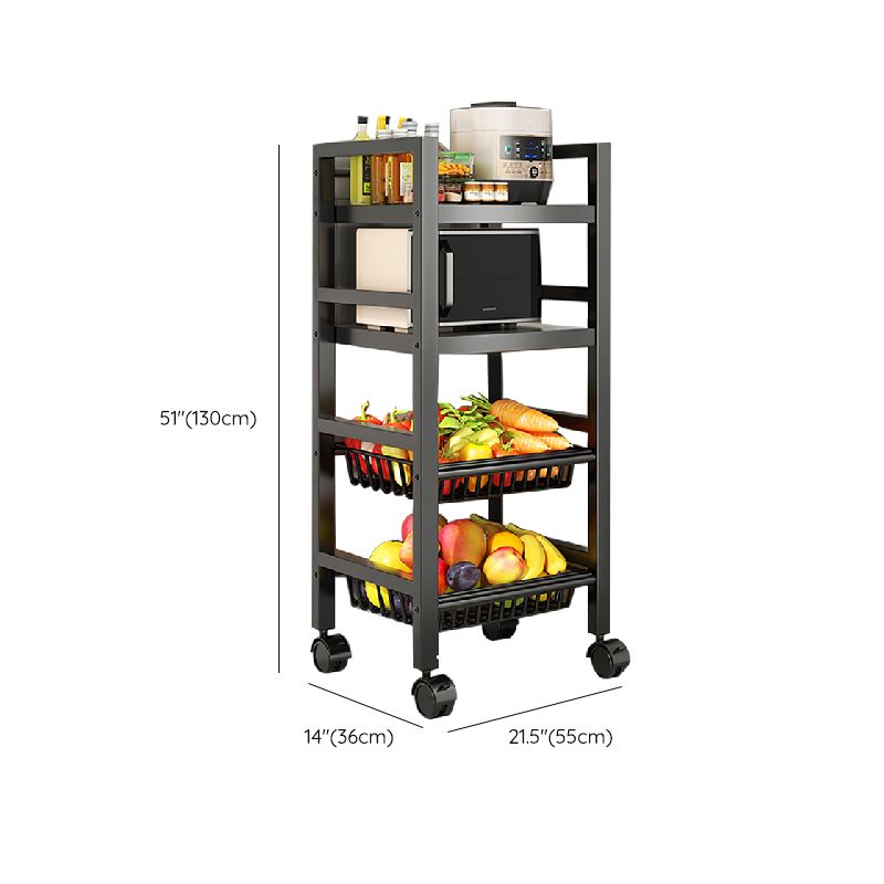 Metal Modern Prep Table Open Storage Home Dining with Basket Prep Table Clearhalo 'furn' 'furn_kitchen_islands_carts' 'Furniture' 'Kitchen & Dining Furniture' 'Kitchen Islands & Carts' 'kitchen_islands_carts' 1200x1200_306931ec-fd2c-4b04-ae67-0bcde4beeb56