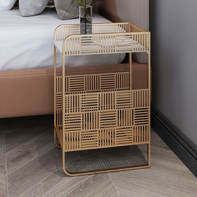 Glam Accent Table Nightstand Antique Finish Bed Nightstand with 2 Shelves Clearhalo 'Bedroom Furniture' 'furn' 'furn_night_stand' 'Furniture' 'night_stand' 'Nightstands' 1200x1200_3069e0d3-55bb-4470-9656-b3daee8363b4
