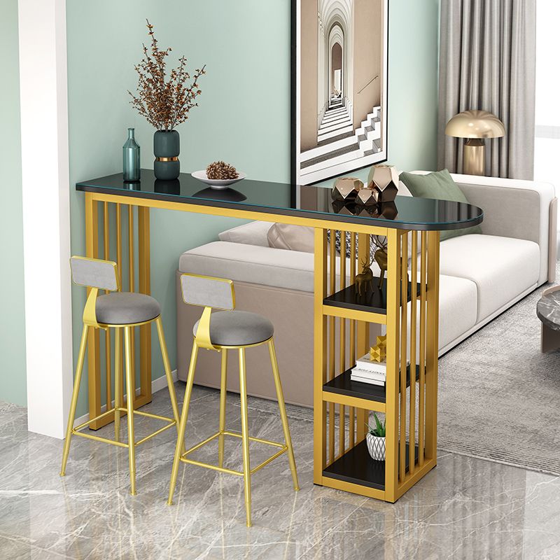 Glam Style Bar Table Set 2/3 Pcs Gold Frame Bar Table Set for Living Room Clearhalo 'Bar Furniture' 'furn' 'furn_home_bar_bar_sets' 'Furniture' 'Home Bars & Bar Sets' 'home_bar_bar_sets' 'Kitchen & Dining Furniture' 1200x1200_306af108-4ccb-4f87-b65b-697c19ef32a4
