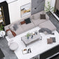 Modern Wooden Rectangular Top Coffee Table Steel 4 Legs Cocktail Table with Shelf