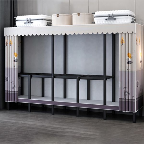 Folding Contemporary Wardrobe Armoire Steel Frame Wardrobe Cabinet for Bedroom