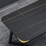 Rectangle Black Base Dining Room Kitchen Table Industrial Fixed Dinner Table Clearhalo 'Dining Tables & Seating' 'Dining Tables' 'dining_table' 'furn' 'furn_dining_table' 'Furniture' 'Kitchen & Dining Furniture' 1200x1200_306e0ec9-158c-43f3-9a71-8eafb7f8b781