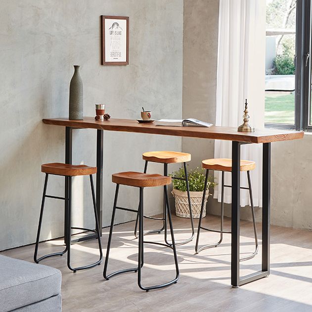 Set di tavolo da barre per rettangolo di lusso 1/2/4/5 pezzi Pinino in legno con sgabelli