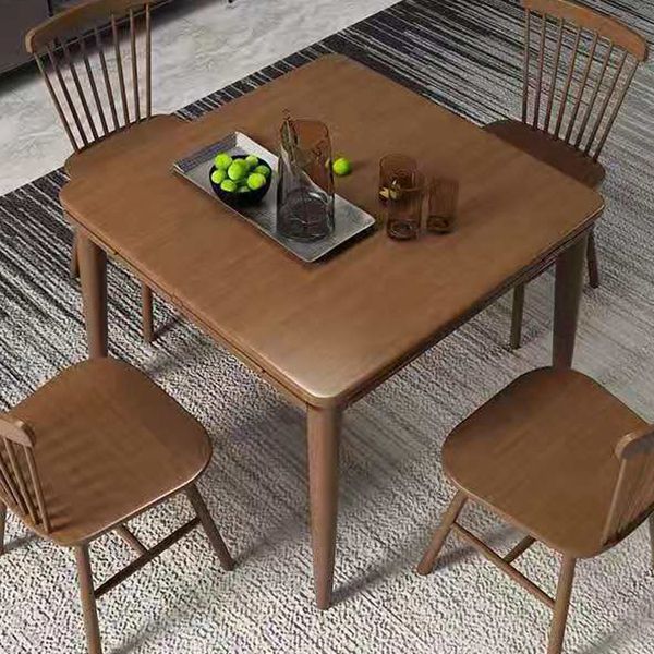 Midden-eeuwse moderne vouwen eettafel Rubberwood vaste houten eettafel met 4 poten