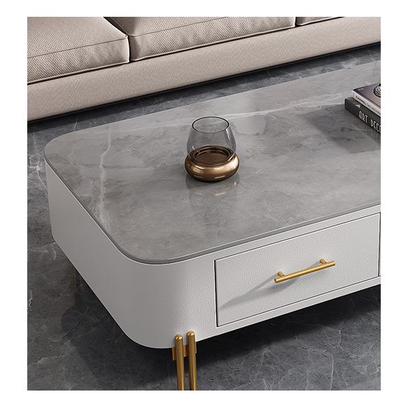Glam 4 Legs Coffee Table Slate Rectangular Coffee Table for Home Clearhalo 'Coffee & Accent Tables' 'Coffee Tables' 'coffee_tables' 'furn' 'furn_coffee_tables' 'Furniture' 'Living Room Furniture' 1200x1200_30705103-b4f0-4666-bbd0-4e00919e56d3