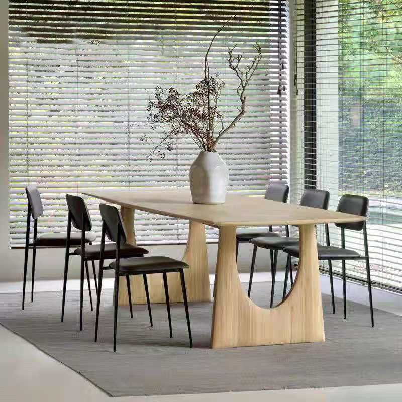 Rectangle Casual Dining Table Light Wood Color Fixed Table with Solid Wood Base Clearhalo ' dining_table' 'Dining Tables & Seating' 'Dining Tables' 'furn' 'furn_dining_table' 'Furniture' 'furniture_dining_table' 'Kitchen & Dining Furniture' 'kitchen&dining_furn' 'kitchen' 'kitchen_dining_table' 1200x1200_3070ba39-56c4-4e9e-895d-921b49ff9d7a