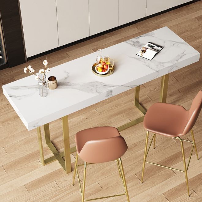 1/3 Pieces Bar Stool and Table Set, Glam Fixed Table and Rectangular Clearhalo 'Bar Furniture' 'furn' 'furn_home_bar_bar_sets' 'Furniture' 'Home Bars & Bar Sets' 'home_bar_bar_sets' 'Kitchen & Dining Furniture' 1200x1200_30713992-c717-4146-a10b-edb3df3a8509