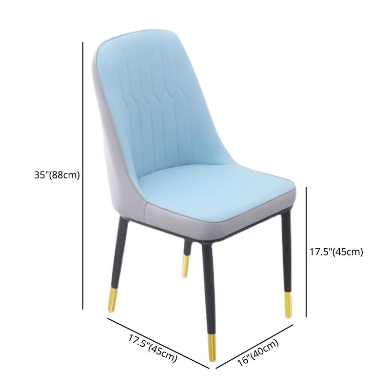 Home Contemporary Side Chair Solid Back Metal Upholstered Dining Room Chair Clearhalo ' kitchen&dining_furn' 'Dining Chairs' 'Dining Tables & Seating' 'dining_chair' 'furn' 'furn_dining_chair' 'Furniture' 'furniture_dining_chair' 'Kitchen & Dining Furniture' 'kitchen' 1200x1200_30715e08-1586-419b-bf56-251ebc813b7b