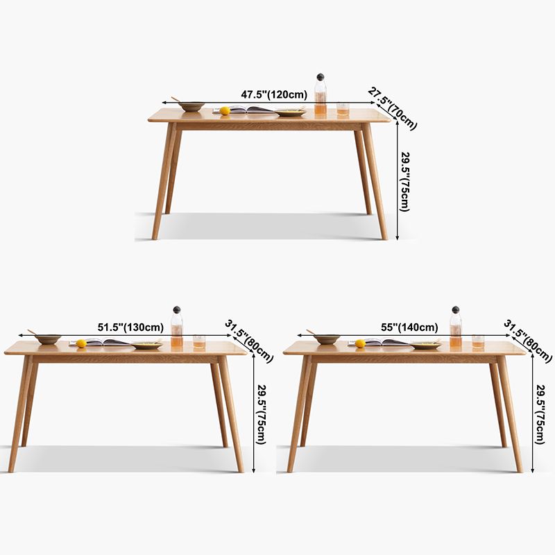 Simple Rectangle 4 Legs Home Furniture Solid Wood Dining Table for Dining Room Clearhalo ' dining_table' 'Dining Tables & Seating' 'Dining Tables' 'furn' 'furn_dining_table' 'Furniture' 'furniture_dining_table' 'Kitchen & Dining Furniture' 'kitchen&dining_furn' 'kitchen' 'kitchen_dining_table' 1200x1200_3073a9ca-f51d-4a59-bb85-f0a9e755086b