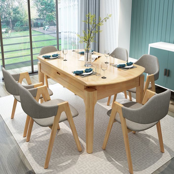 Modern Style Solid Wood Dining Table Rectangle Home Table with 4 Legs for Home Clearhalo ' dining_table' 'Dining Tables & Seating' 'Dining Tables' 'furn' 'furn_dining_table' 'Furniture' 'furniture_dining_table' 'Kitchen & Dining Furniture' 'kitchen&dining_furn' 'kitchen' 'kitchen_dining_table' 1200x1200_3073b2f0-6a9a-46aa-823c-aad0f7aa9436