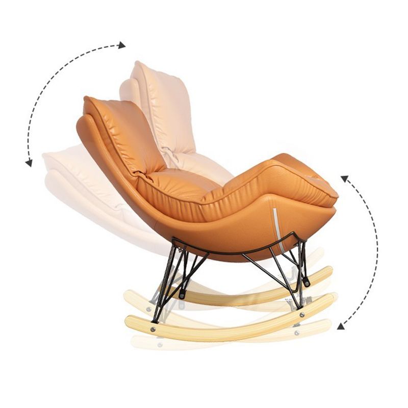 Modern Upholstered Rocker Chair Metal Frame Spindle Rocker Chair with Ottoman Clearhalo 'Chairs & Seating' 'furn' 'furn_rocking_chairs' 'Furniture' 'Living Room Furniture' 'Rocking Chairs' 'rocking_chairs' 1200x1200_3078ab51-45a5-4b5b-8bbc-7440b9ef9caf