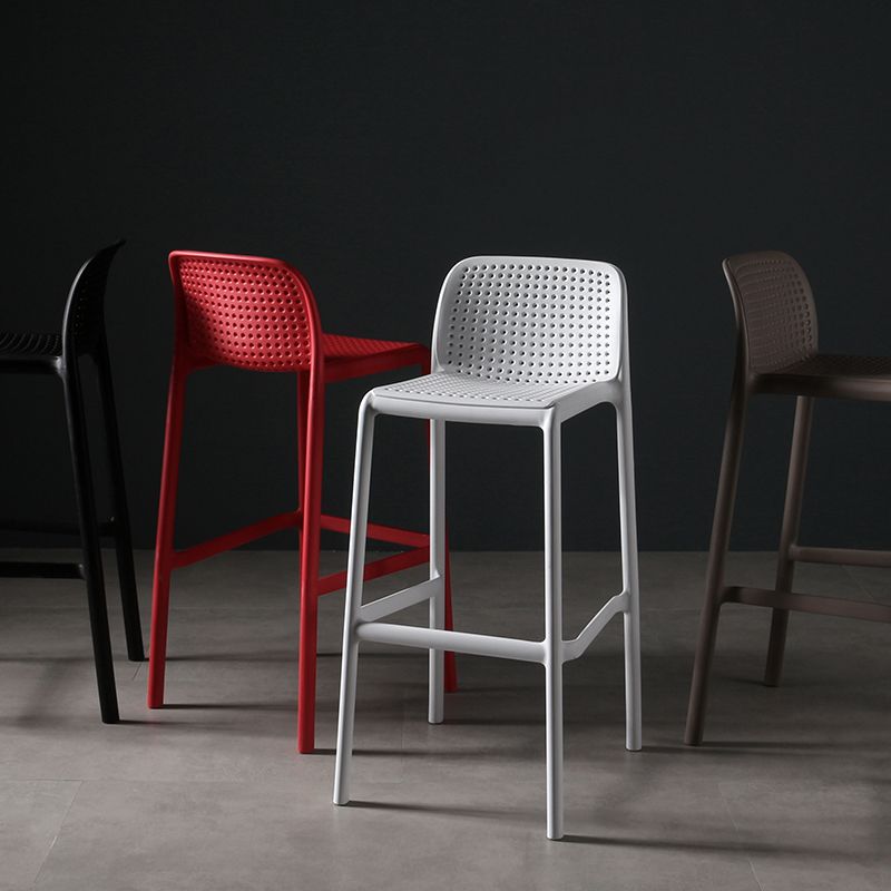 Nordic Bar-stool Plastic Counter Bar Stool for Kitchen Bar with Plastic Legs Clearhalo 'Bar Furniture' 'Bar Stools' 'bar_stools' 'furn' 'furn_bar_stools' 'Furniture' 'furniture_bar_stools' 'Kitchen & Dining Furniture' 1200x1200_3079b92c-33a5-423e-ae2d-7855a1de218b