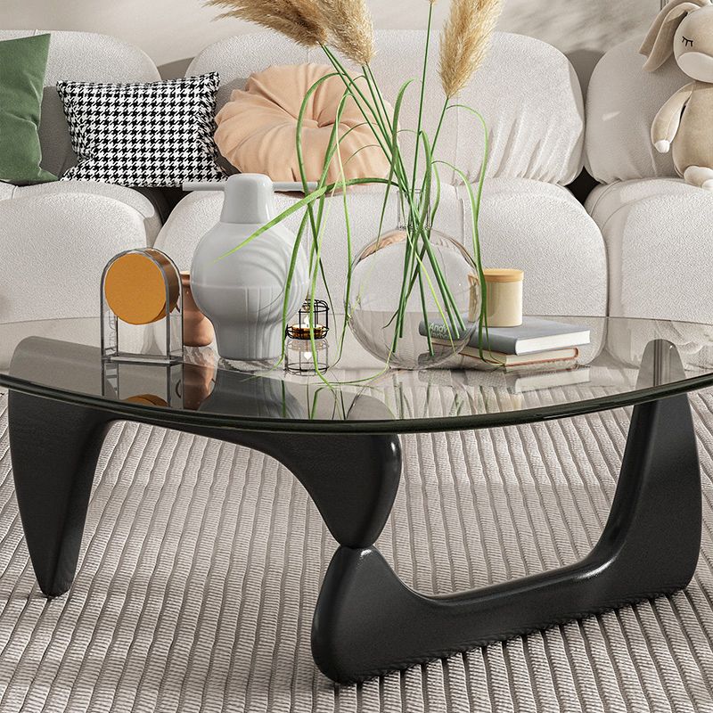 Contemporary Abstract Wooden Base Irregular Glass Top Coffee Table Clearhalo 'Coffee & Accent Tables' 'Coffee Tables' 'coffee_tables' 'furn' 'furn_coffee_tables' 'Furniture' 'Living Room Furniture' 1200x1200_307ad0c0-a4ef-4a95-a0f9-ef98b058db16