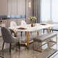 Moderne marmeren bovenste dinerset rechthoek 1/2/5/6/7 stukken eetkamer tafel set