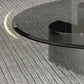 3 Legs Glass Single Coffee Table Tropical No Distressing Coffee Table