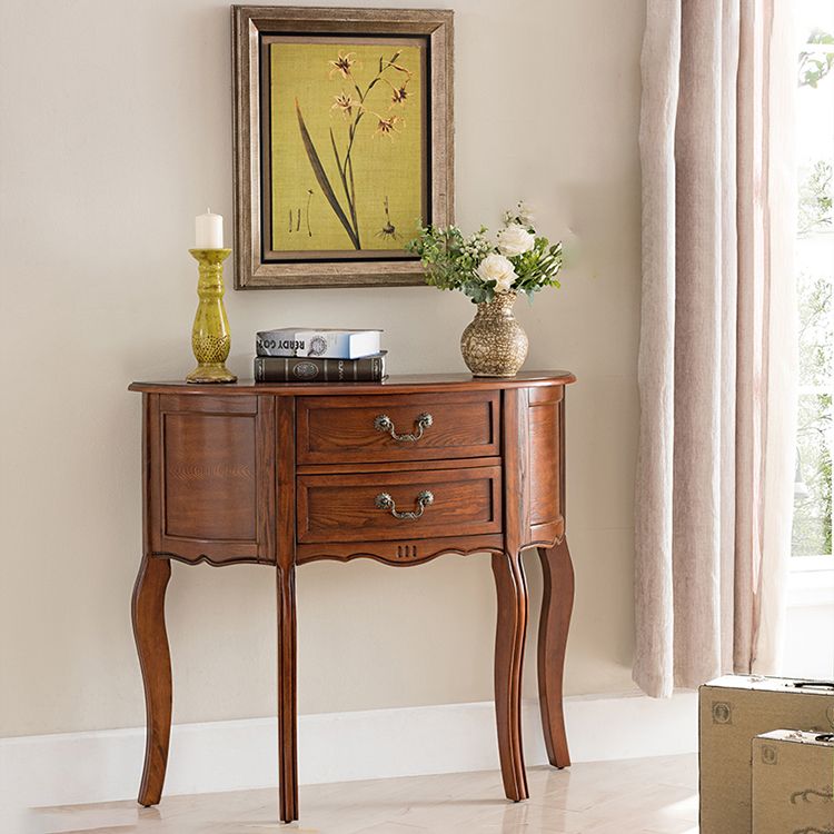 Mid-Century Modern Wood Accent Table Half Moon Console Sofa Table for Hall Clearhalo 'Console Tables' 'console_tables' 'Entry & Mudroom Furniture' 'furn' 'furn_console_tables' 'Furniture' 1200x1200_307d8044-dd91-4775-bebf-eb9026a35d67