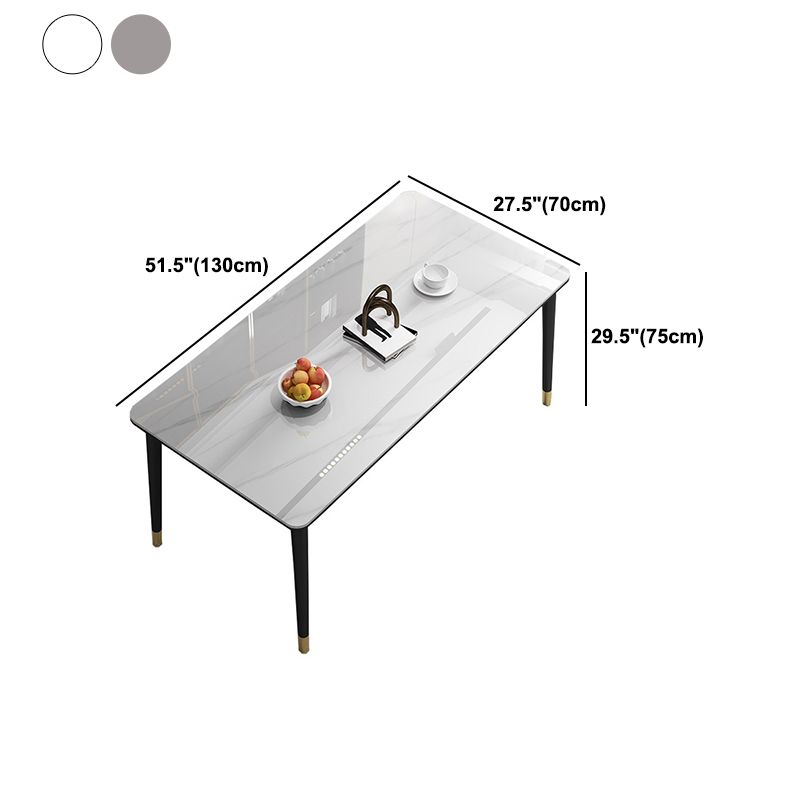 Glam Iron Dining Table Set 1/2/5/7 Pieces Rectangle Dinette Set with Sintered Stone Top Clearhalo 'Dining Room Sets' 'Dining Tables & Seating' 'dining_room_set' 'furn' 'furn_dining_room_set' 'Furniture' 'Kitchen & Dining Furniture' 1200x1200_307f3772-d23f-413e-87bc-607d679dd12b