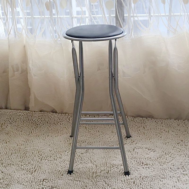 Modern Armless Foldable Counter Stool Steel Cashier Bar Stool with Pedal Clearhalo 'Bar Furniture' 'Bar Stools' 'bar_stools' 'furn' 'furn_bar_stools' 'furniture_bar_stools' 'Kitchen & Dining Furniture' 'kitchen&dining_furn' 'kitchen' 'kitchen_furn' Furniture' 1200x1200_30808441-d572-49d1-9506-4c87f35a8a12